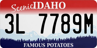ID license plate 3L7789M