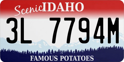 ID license plate 3L7794M