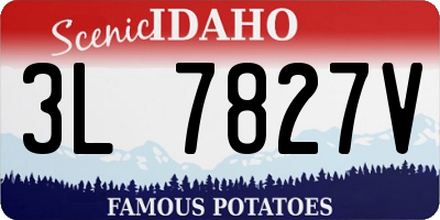 ID license plate 3L7827V