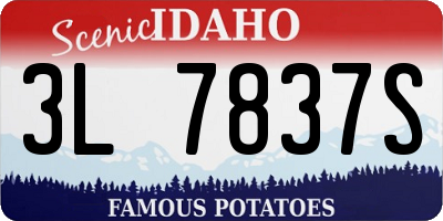 ID license plate 3L7837S