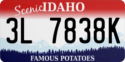 ID license plate 3L7838K