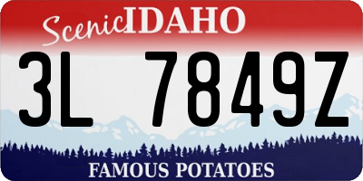 ID license plate 3L7849Z