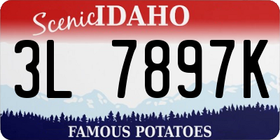 ID license plate 3L7897K