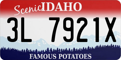 ID license plate 3L7921X