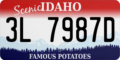 ID license plate 3L7987D