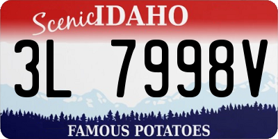 ID license plate 3L7998V