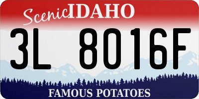 ID license plate 3L8016F
