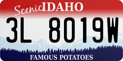 ID license plate 3L8019W