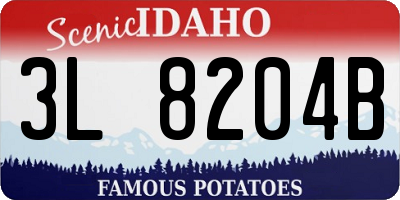 ID license plate 3L8204B