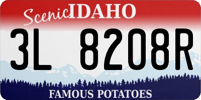 ID license plate 3L8208R