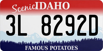 ID license plate 3L8292D