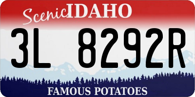 ID license plate 3L8292R