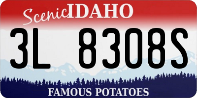 ID license plate 3L8308S