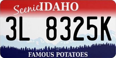 ID license plate 3L8325K