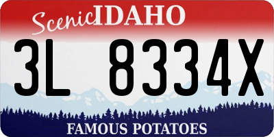 ID license plate 3L8334X