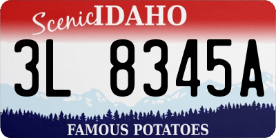 ID license plate 3L8345A