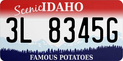 ID license plate 3L8345G