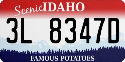 ID license plate 3L8347D
