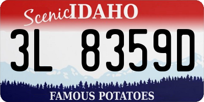 ID license plate 3L8359D