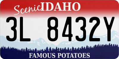 ID license plate 3L8432Y