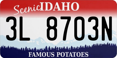 ID license plate 3L8703N