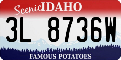 ID license plate 3L8736W