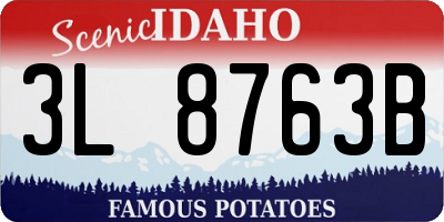 ID license plate 3L8763B