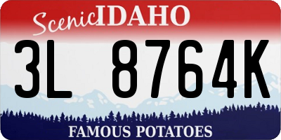 ID license plate 3L8764K