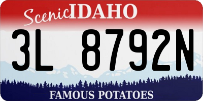 ID license plate 3L8792N