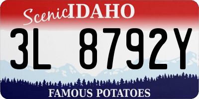 ID license plate 3L8792Y