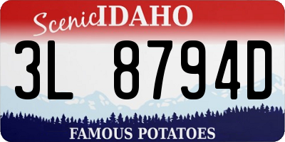 ID license plate 3L8794D