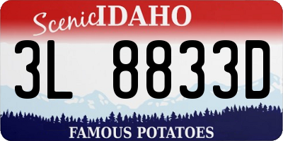 ID license plate 3L8833D
