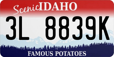 ID license plate 3L8839K