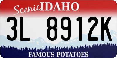 ID license plate 3L8912K