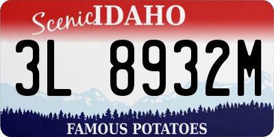 ID license plate 3L8932M