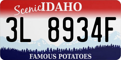 ID license plate 3L8934F
