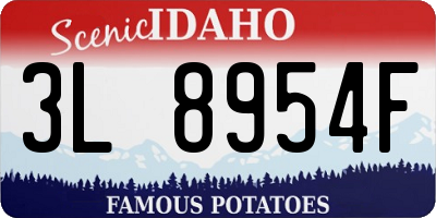 ID license plate 3L8954F