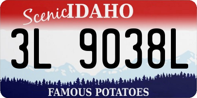 ID license plate 3L9038L
