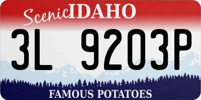 ID license plate 3L9203P