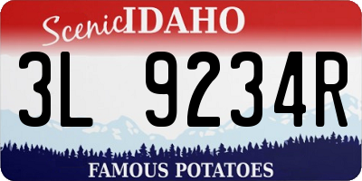 ID license plate 3L9234R