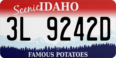 ID license plate 3L9242D
