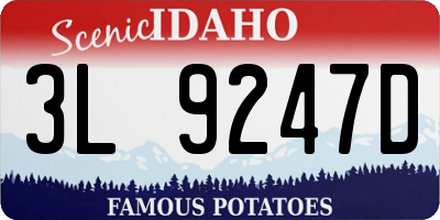 ID license plate 3L9247D
