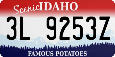 ID license plate 3L9253Z