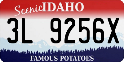 ID license plate 3L9256X