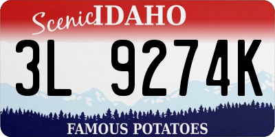 ID license plate 3L9274K