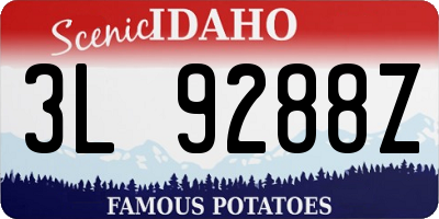 ID license plate 3L9288Z