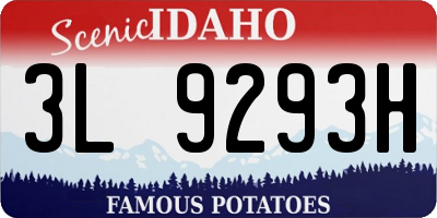 ID license plate 3L9293H