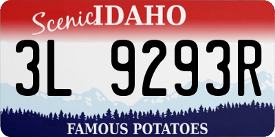 ID license plate 3L9293R