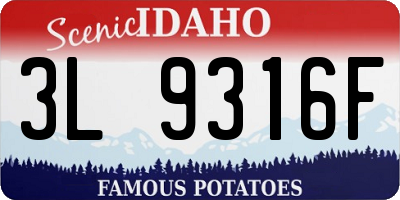ID license plate 3L9316F