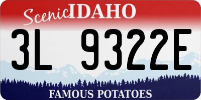 ID license plate 3L9322E